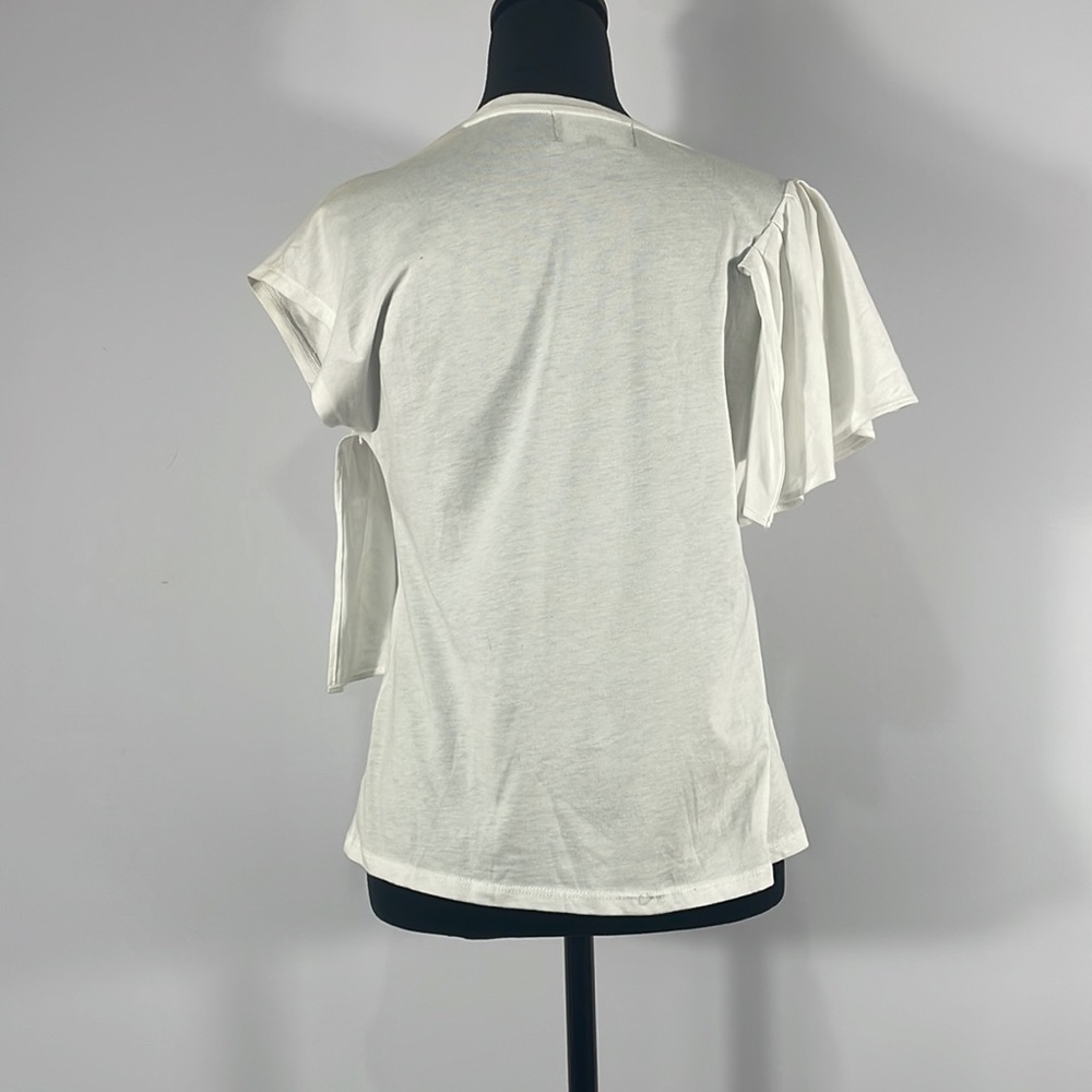 Banana Republic White T, ruffle shirt,XS, Limited Edition Couture Pima - Picture 4 of 7